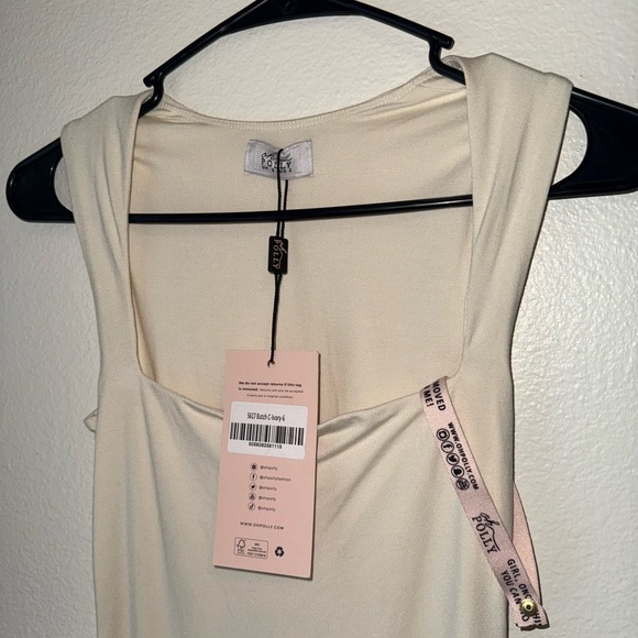 Oh Polly! Square neck midi dress in Ivory size 2 - Picture 2 of 8
